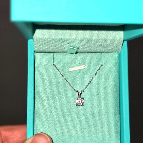 Jewelry - 1ct Cushion Cut Moissonite Solitaire Necklace NWT